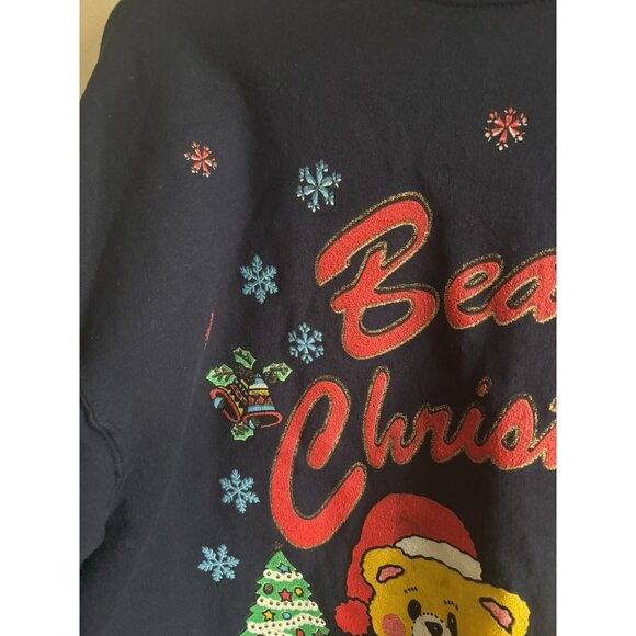 Vintage 1990s "Beary Christmas" Sweatshirt Teddy Bear Crewneck Large Holidays - Picture 3 of 11